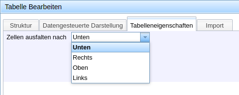 Ausrollen von Datenzellen